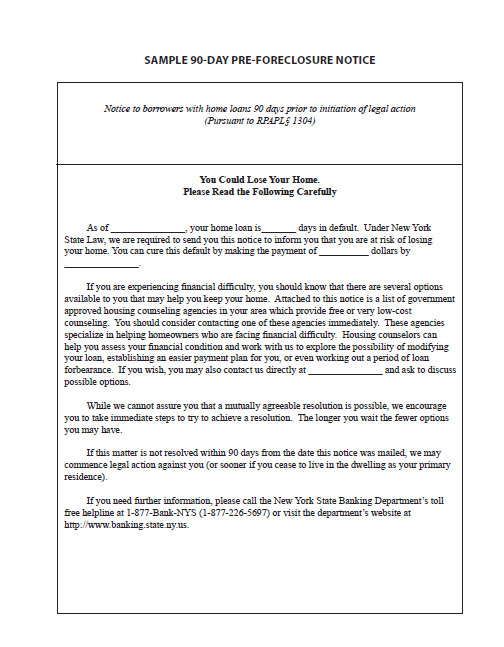 90-DAY PRE-FORECLOSURE NOTICE